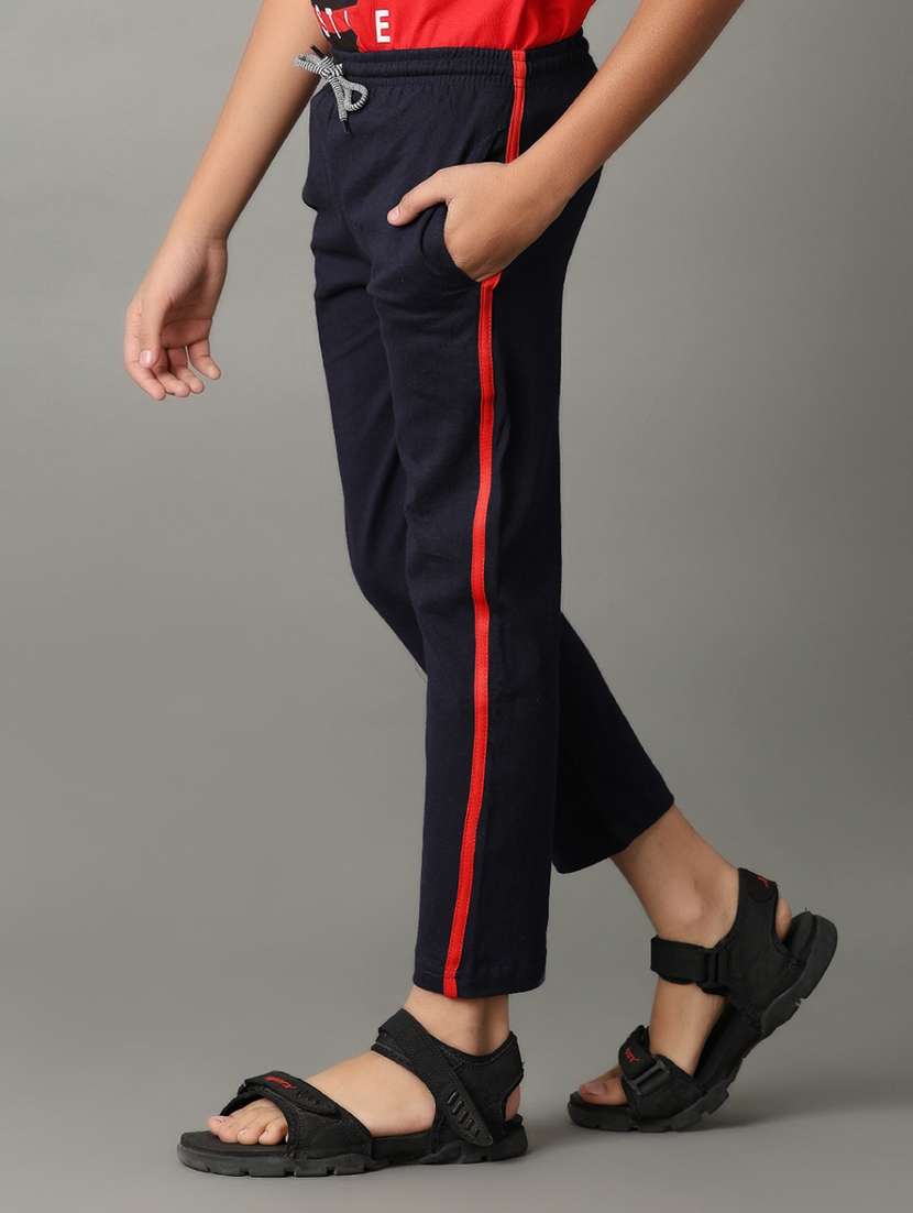 navy blue cotton casual track pants - 21286981 -  Standard Image - 2