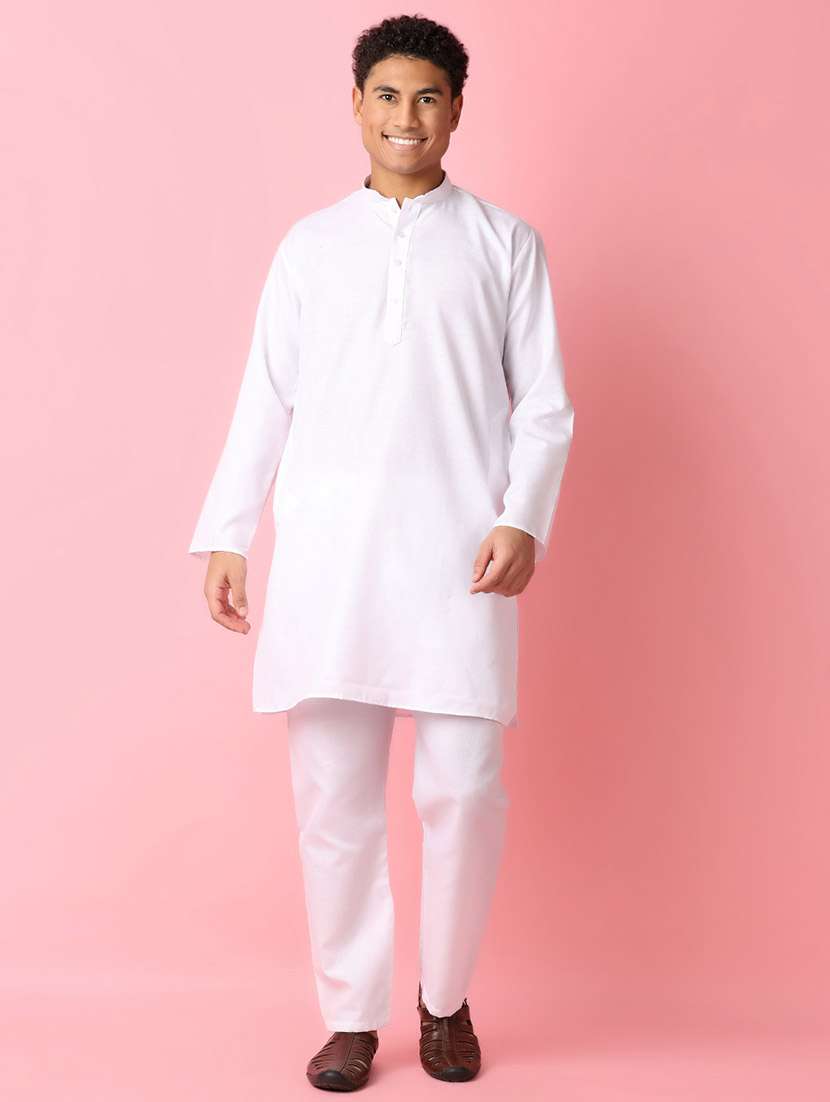 men solids kurta pyjama set