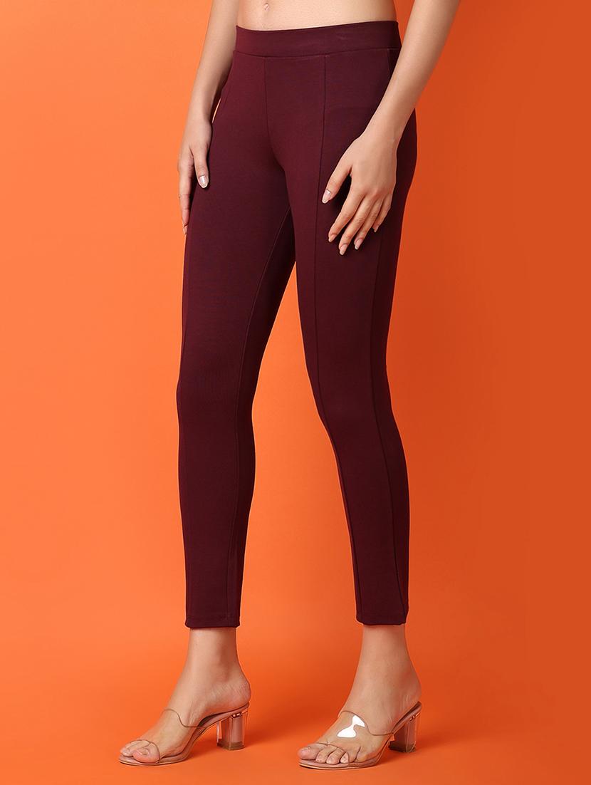 women solid mid rise cotton jegging - 21287054 - Standard Image - 2