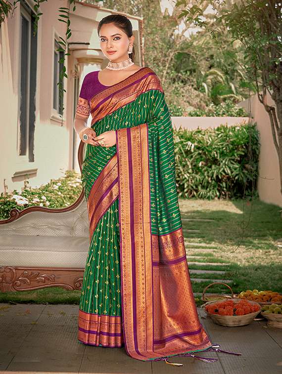 women zari work tussar silk saree with blouse