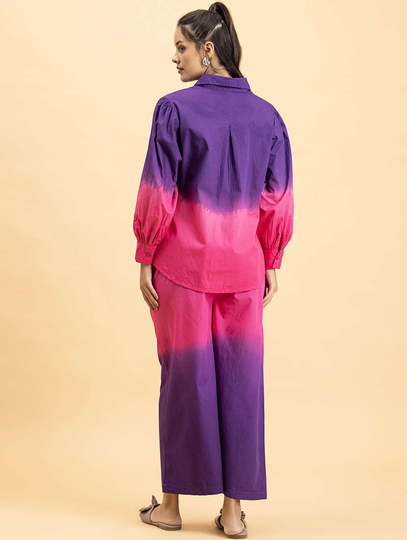 women tie & dye shirt and trouser co-ord set - 21287270 - Standard Image - 2