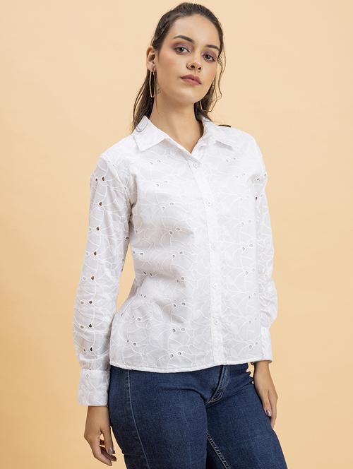 white cotton regular shirt - 21287278 - Standard Image - 0