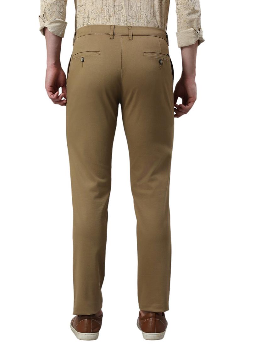 men mid rise solid flat front casual trouser - 21287432 - Standard Image - 2