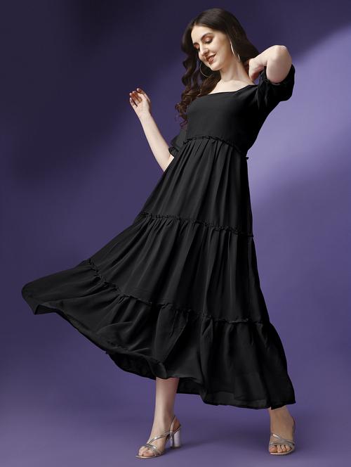 women solid tiered dress - 21287623 - Standard Image - 0