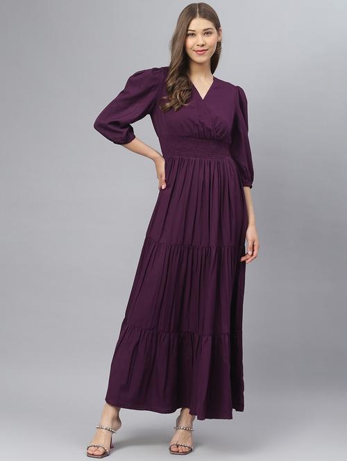 women solid tiered dress - 21287624 -  Standard Image - 0
