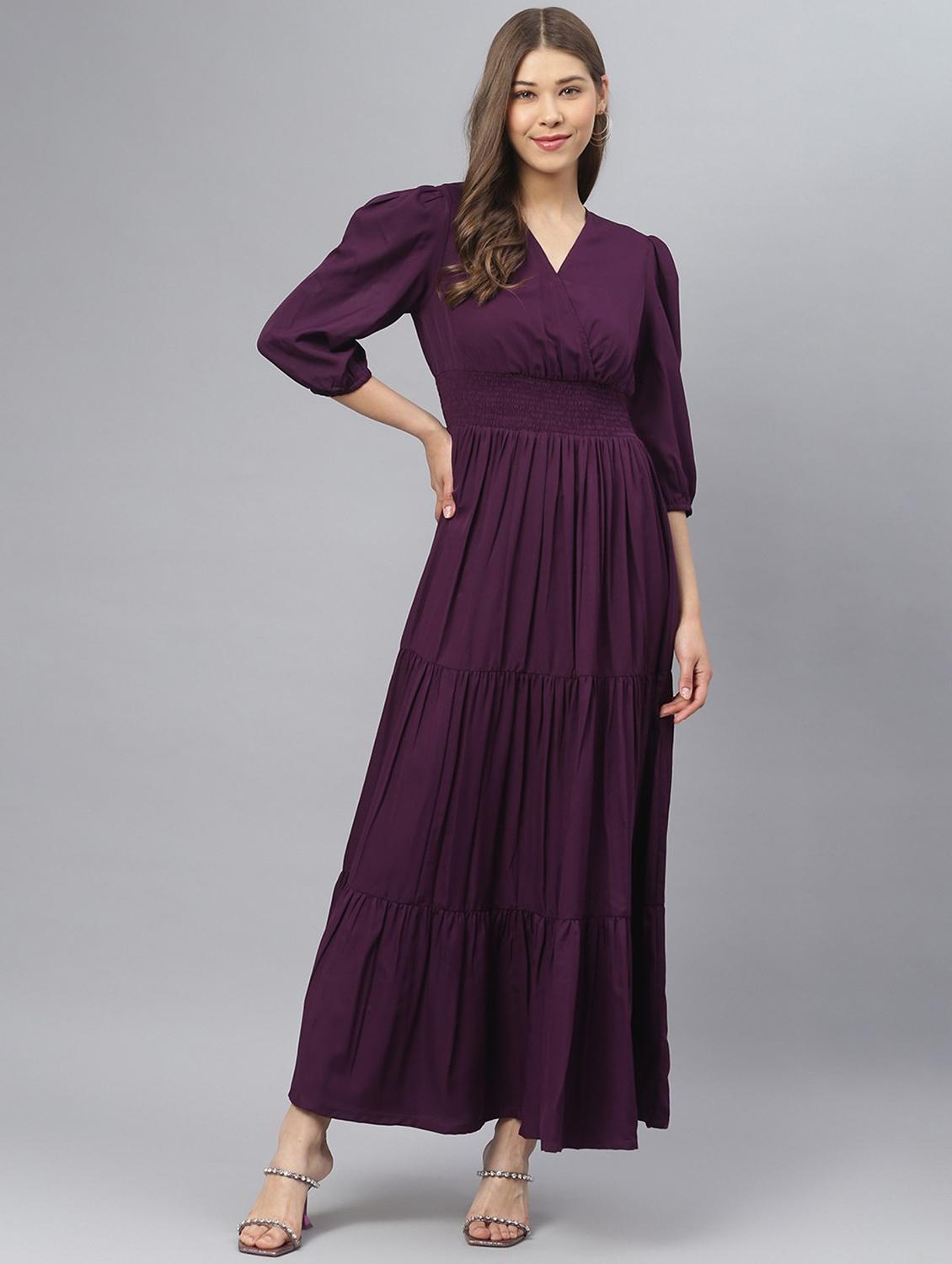 women solid tiered dress - 21287624 -  Zoom Image - 0