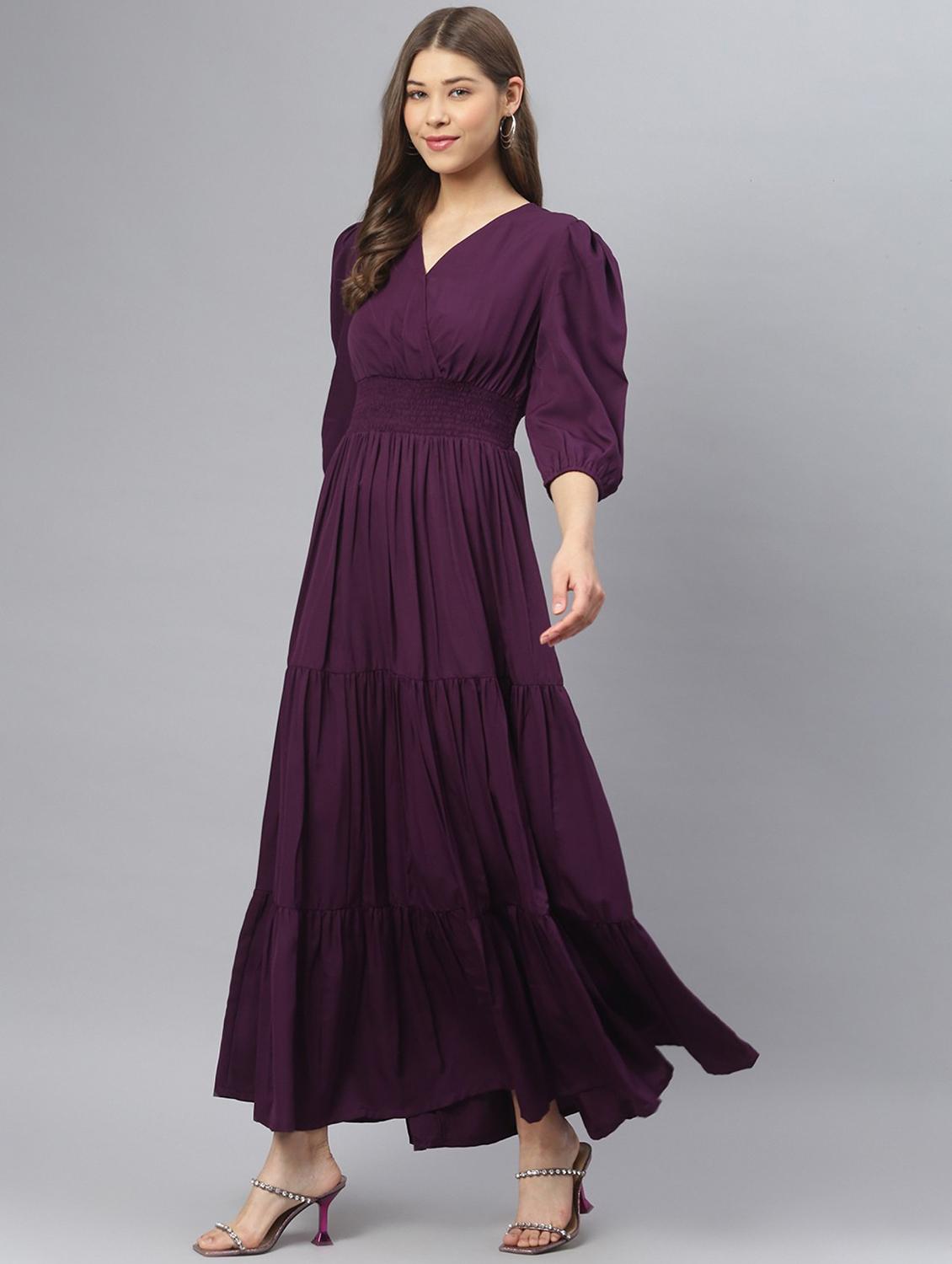 women solid tiered dress - 21287624 - Standard Image - 2