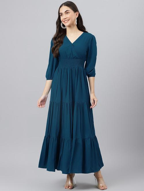 women solid tiered dress - 21287625 -  Standard Image - 0