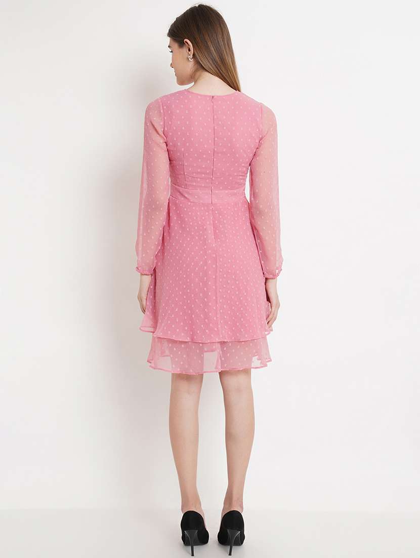 women self designed overlap neck layered dress - 21288156 -  Standard Image - 2