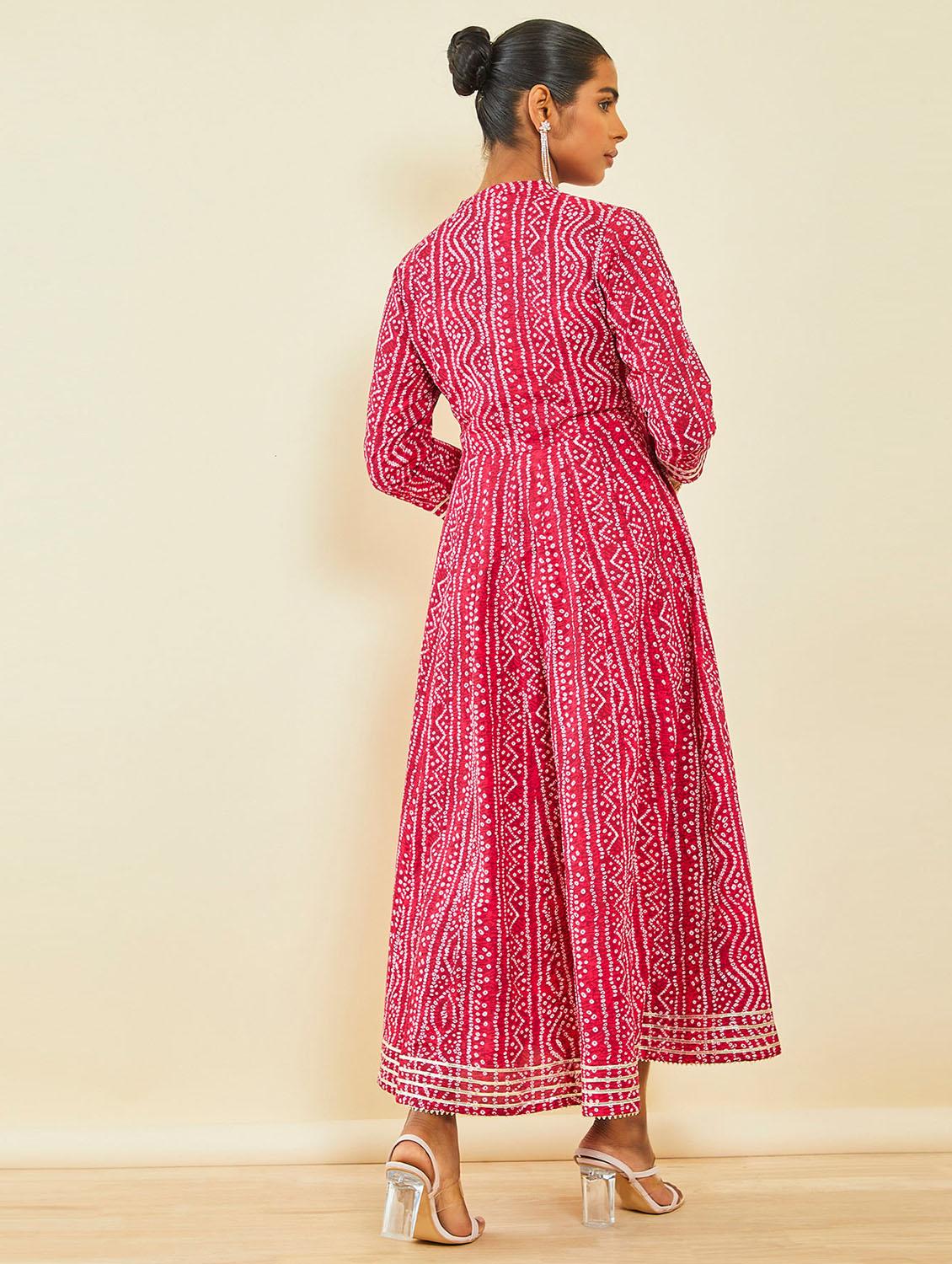 women pink cotton a-line kurta - 21288192 - Standard Image - 2