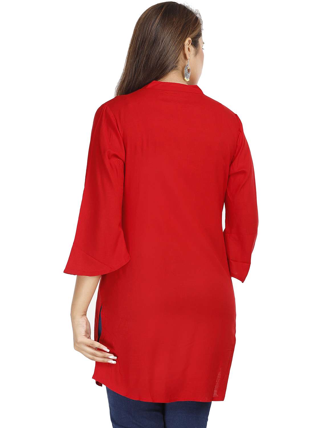women red viscose straight kurta - 21288798 - Standard Image - 2