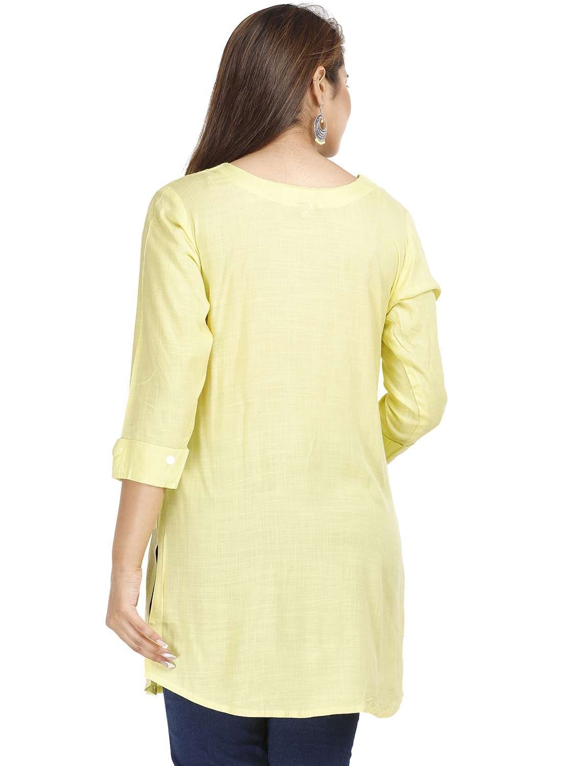 women yellow viscose straight kurta - 21288808 - Standard Image - 2