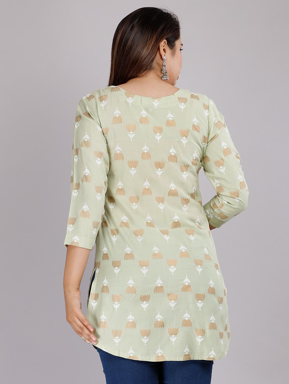 women neo mint viscose straight kurta - 21288827 - Standard Image - 2