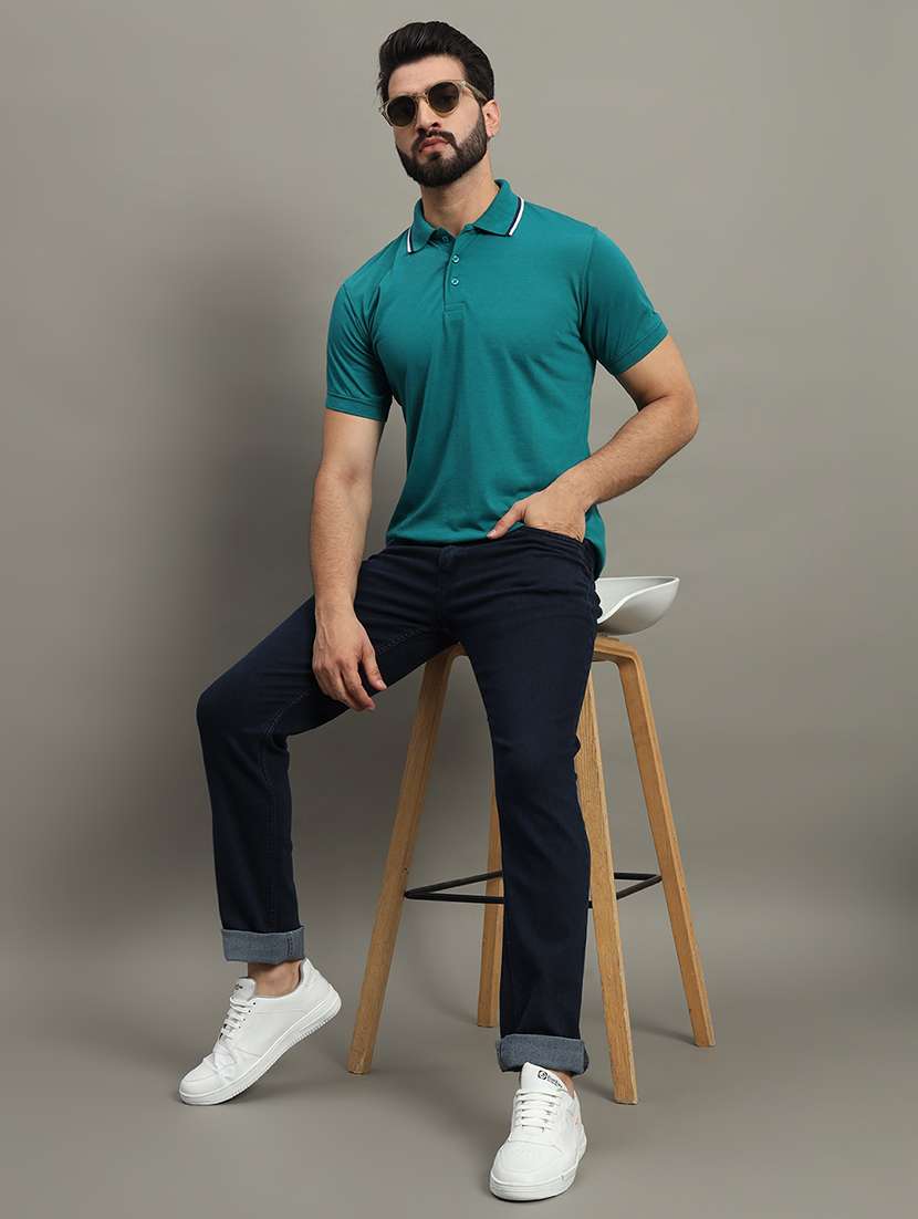 men solid cotton polo t-shirt - 21290355 -  Standard Image - 2