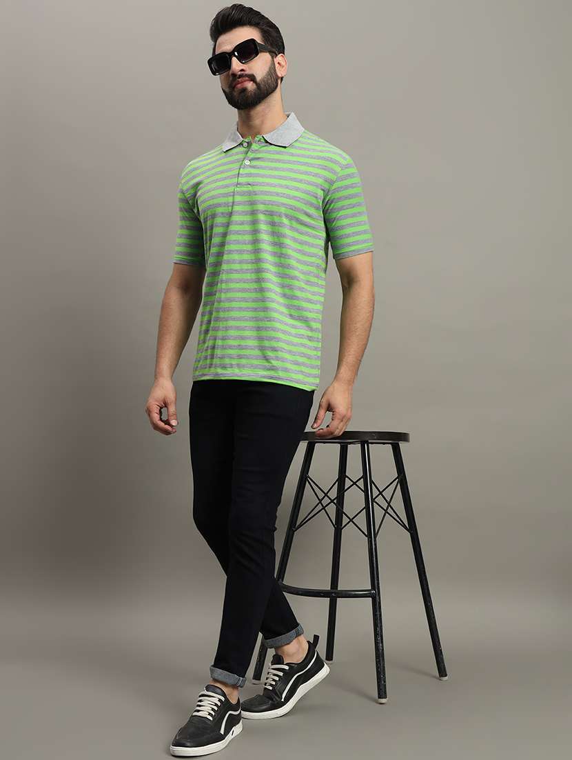men striped cotton polo t-shirt - 21290361 -  Standard Image - 2