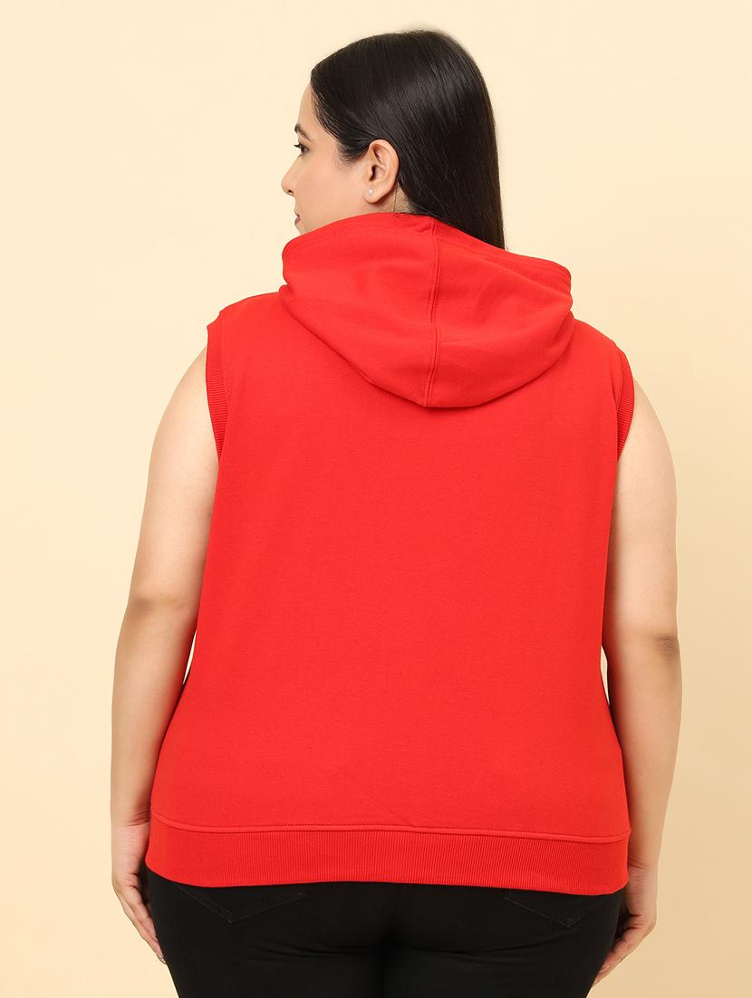 women hooded plain plus size sweatshirt - 21290759 - Standard Image - 2