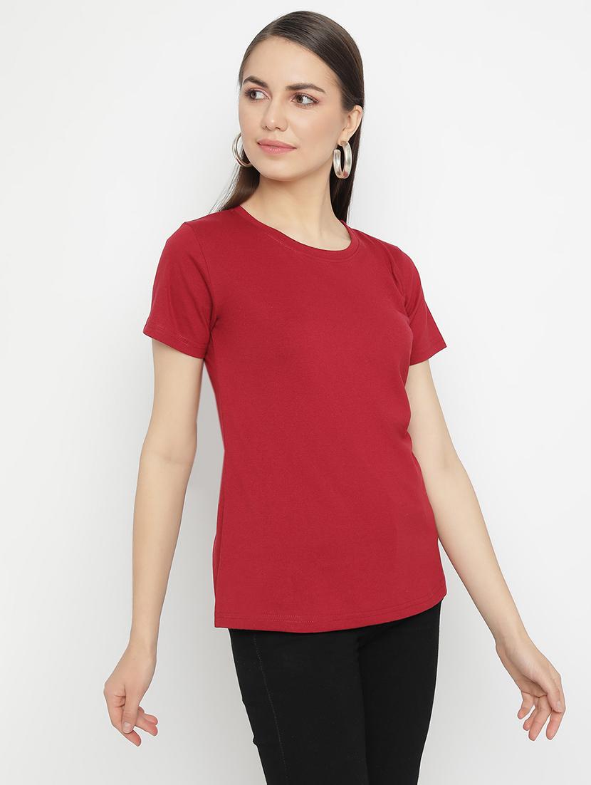 maroon cotton regular tshirt - 21290760 - Standard Image - 2