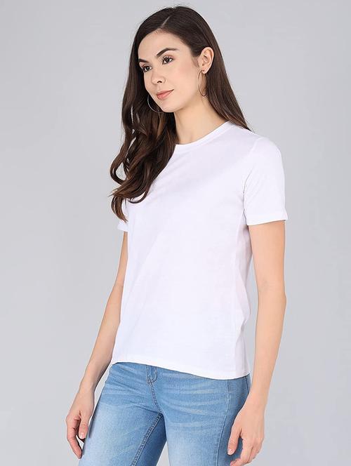 white cotton plain tshirt - 21290766 - Standard Image - 0