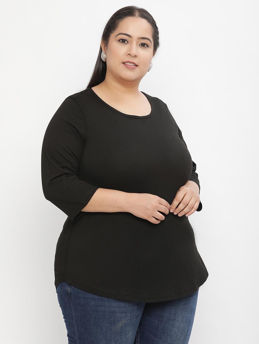 black cotton regular tshirt - 21290777 - Standard Image - 2