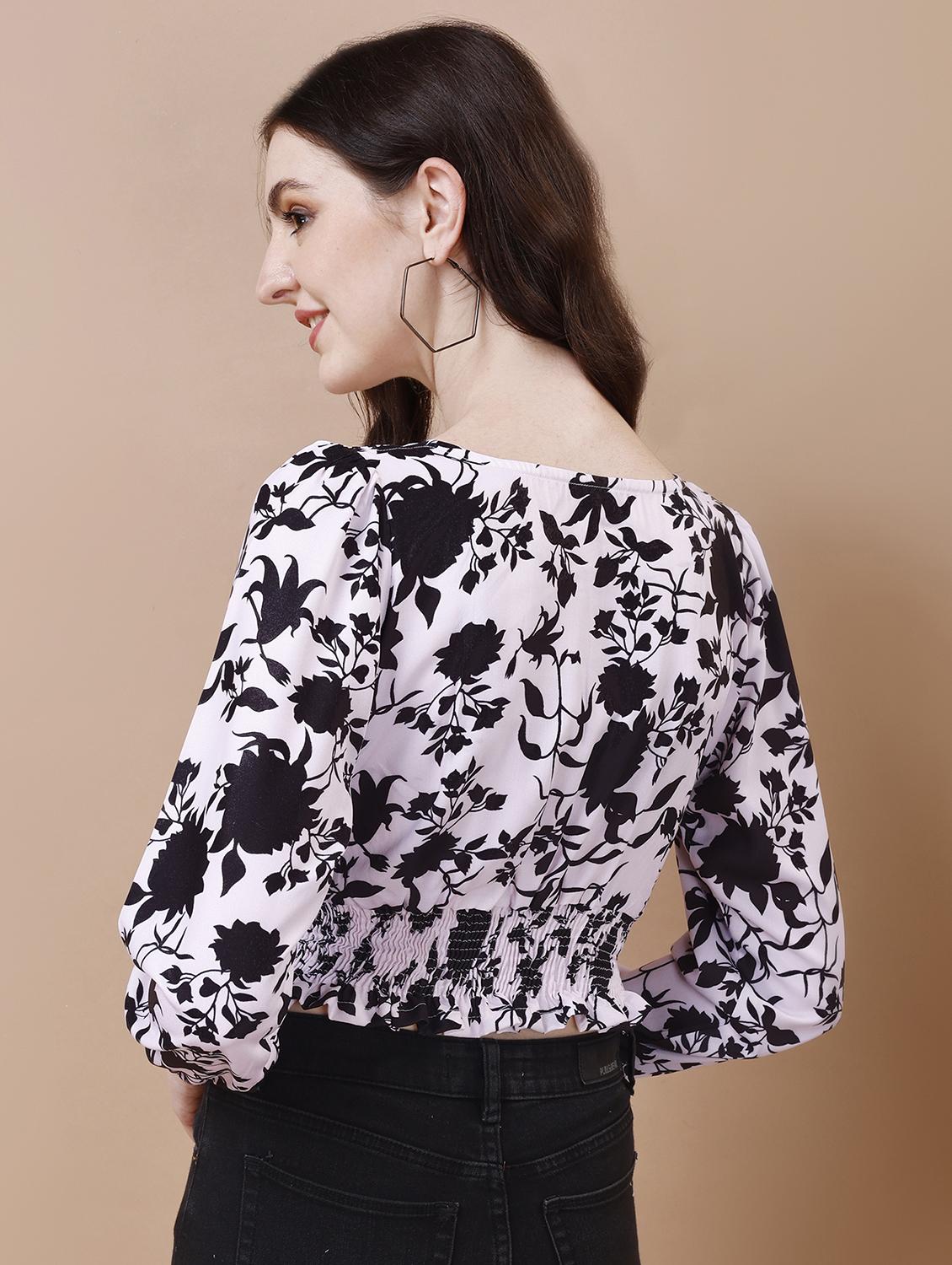 women printed crop top - 21290940 - Standard Image - 2