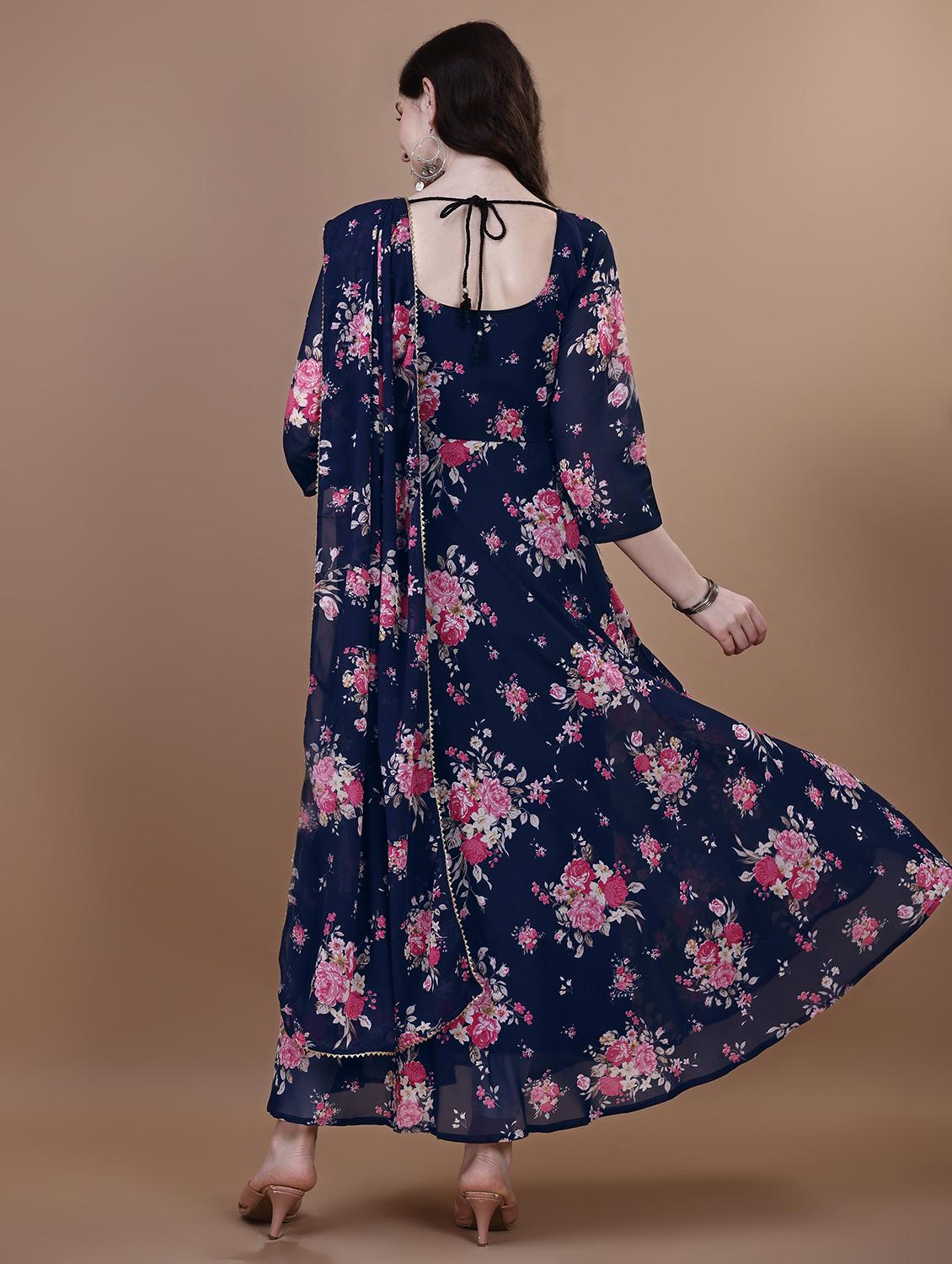 women floral print kurta dupatta set - 21291105 - Standard Image - 2