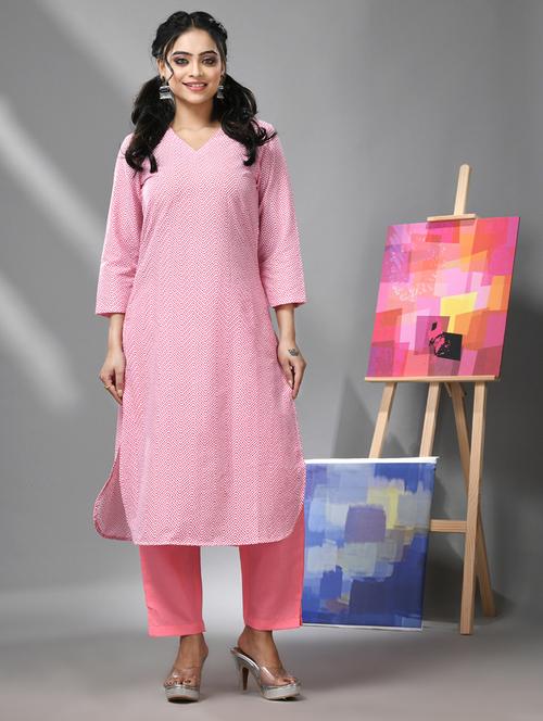 women three quarter sleeve straight kurta - 21291353 -  Standard Image - 0