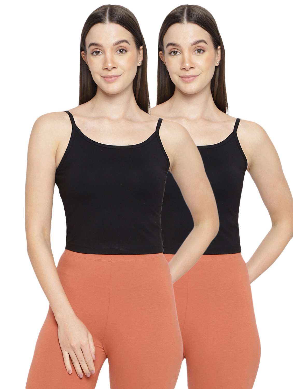 women pack of 2 solid camisoles
