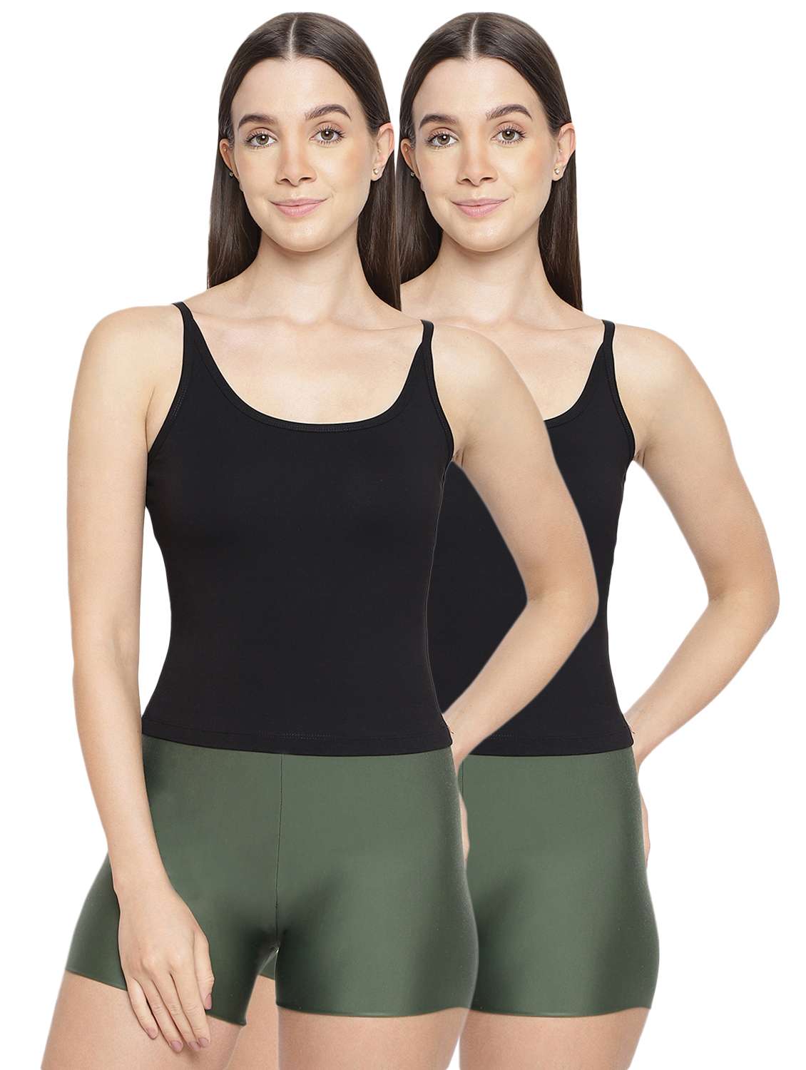 women pack of 2 solid camisoles