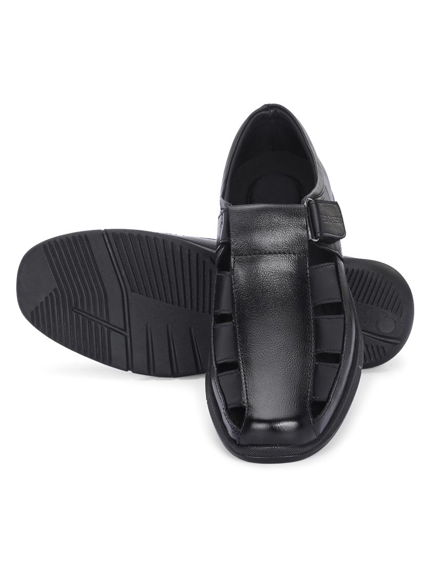 black leather laceup sandals - 21291729 - Standard Image - 2