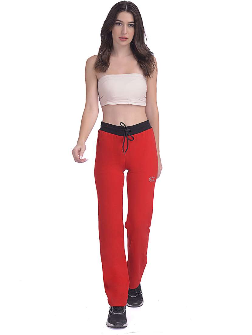 red cotton blend track pant - 21291972 -  Standard Image - 2