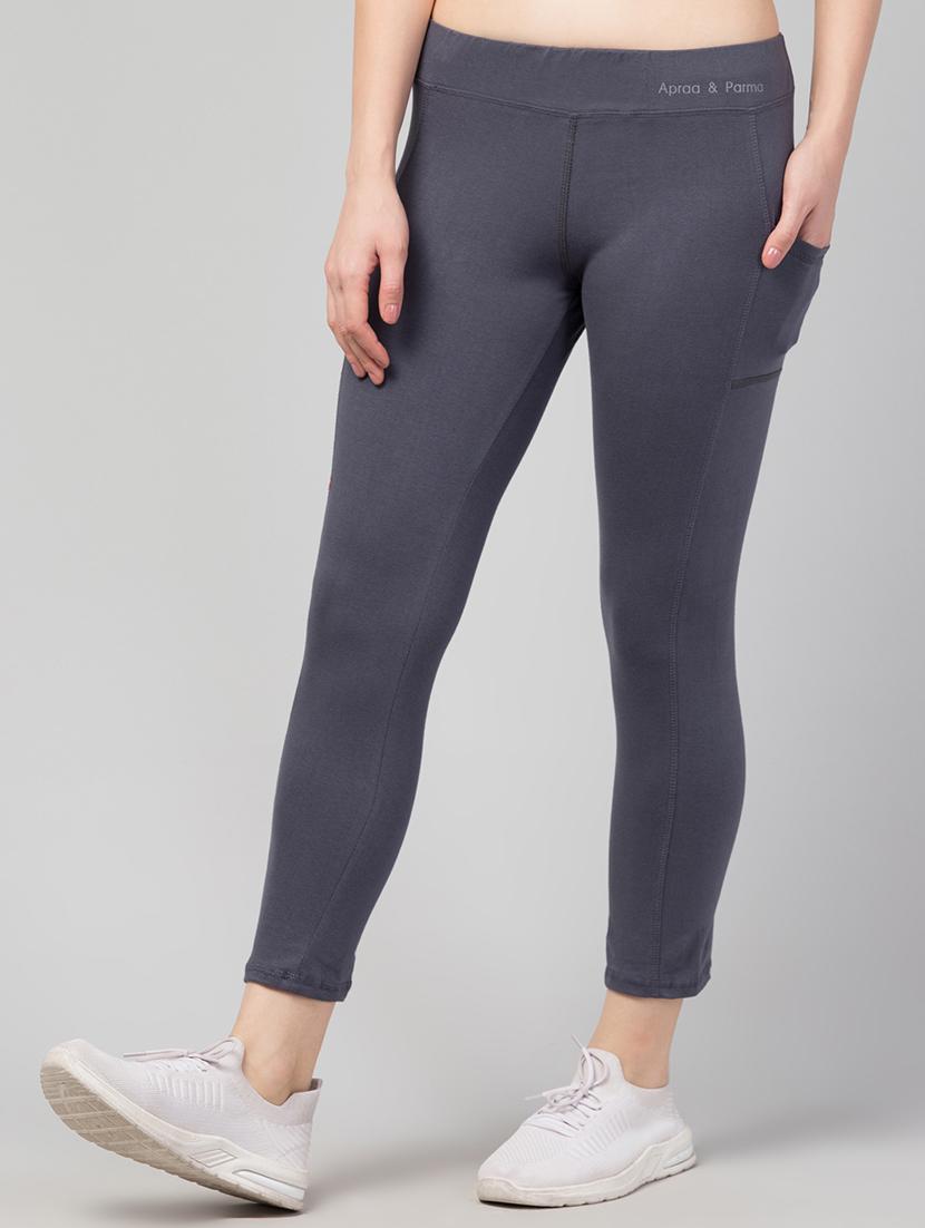 grey cotton blend regular yoga pant - 21292022 - Standard Image - 2