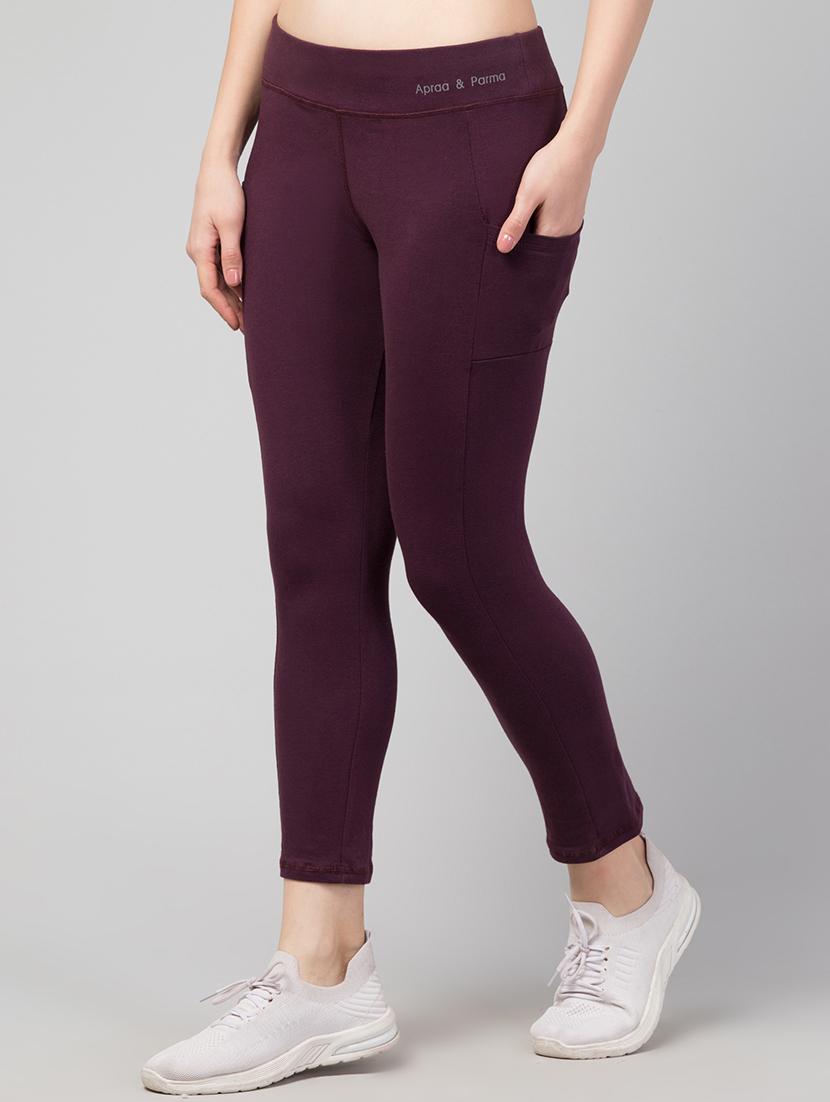purple cotton blend regular yoga pant - 21292029 - Standard Image - 2