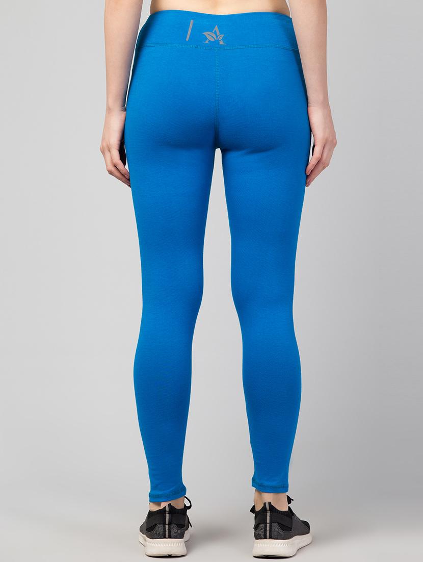 blue cotton blend regular yoga pant - 21292030 - Standard Image - 2