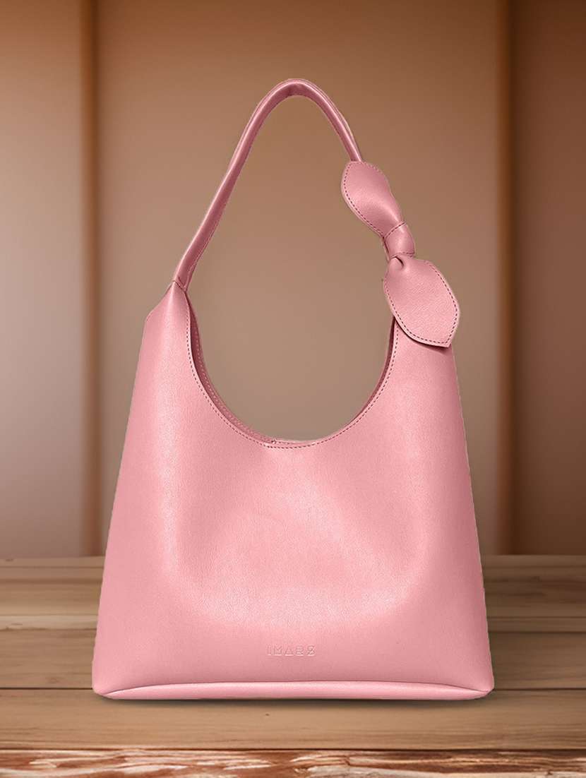 pink leatherette handbag