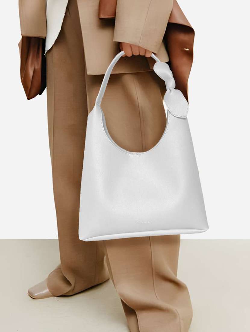 White Leatherette Handbag - 21292081 -  Standard Image - 2
