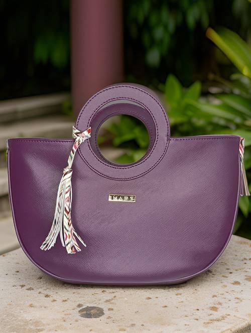 purple leatherette handbag - 21292087 - Standard Image - 0