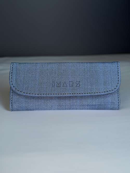 blue leatherette regular pouch - 21292114 - Standard Image - 0