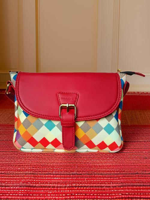 red leatherette sling bag - 21292122 -  Standard Image - 0