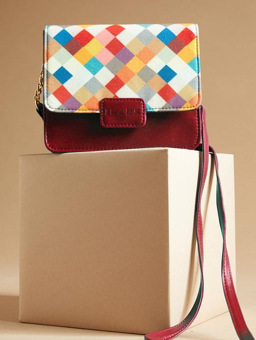 maroon canvas sling bag - 21292129 - Standard Image - 0