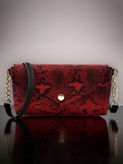 red leatherette sling bag - 21292131 - Standard Image - 0