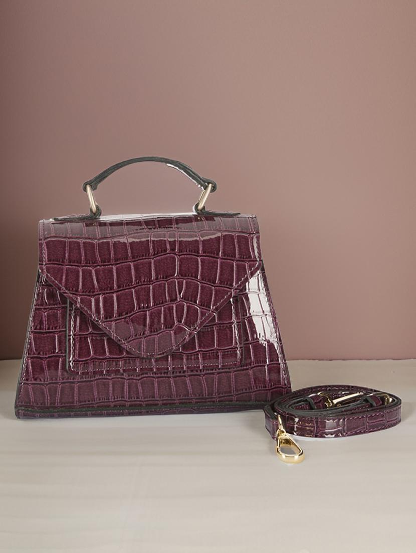 maroon leatherette sling bag - 21292133 - Zoom Image - 0