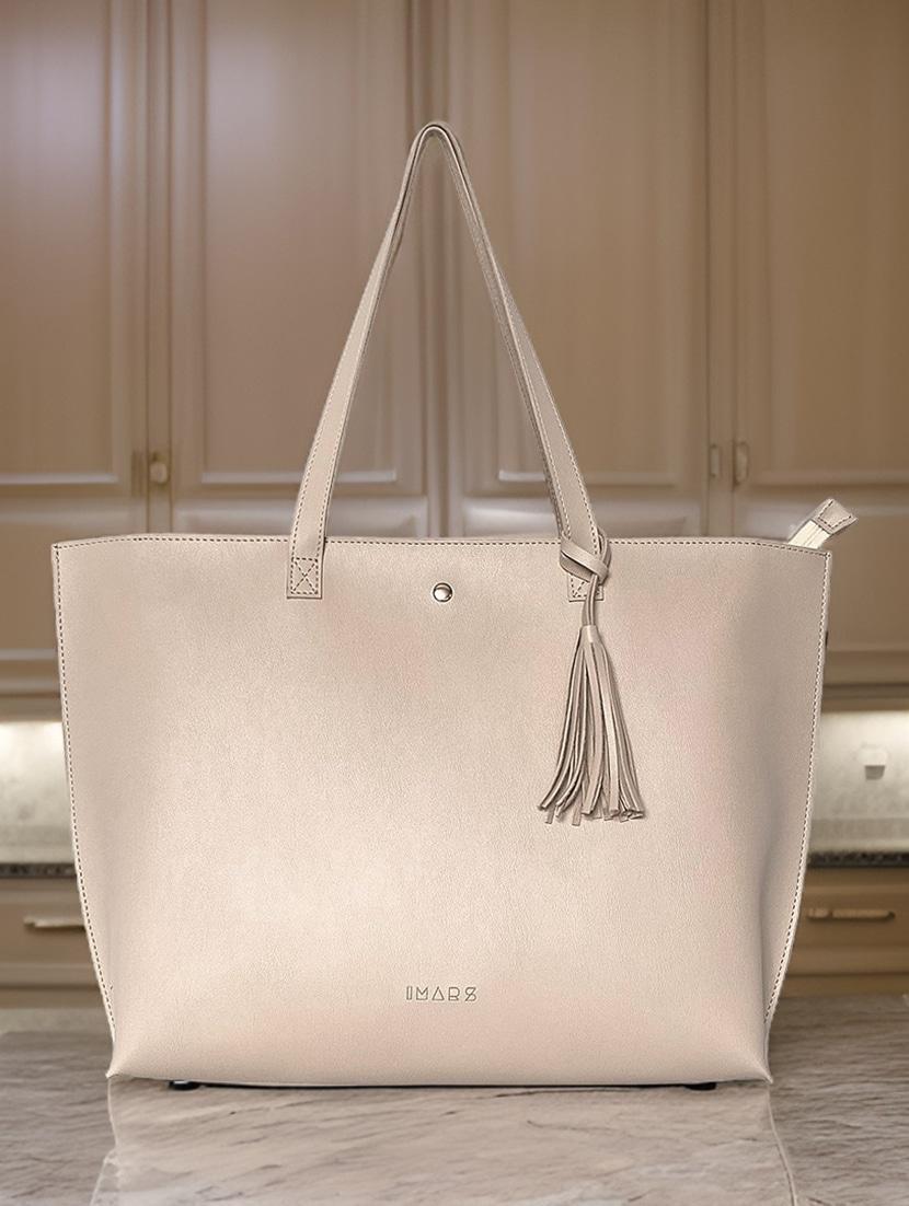beige leatherette regular tote