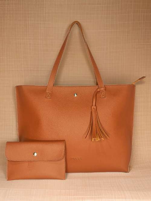 tan leatherette regular tote - 21292141 -  Standard Image - 0