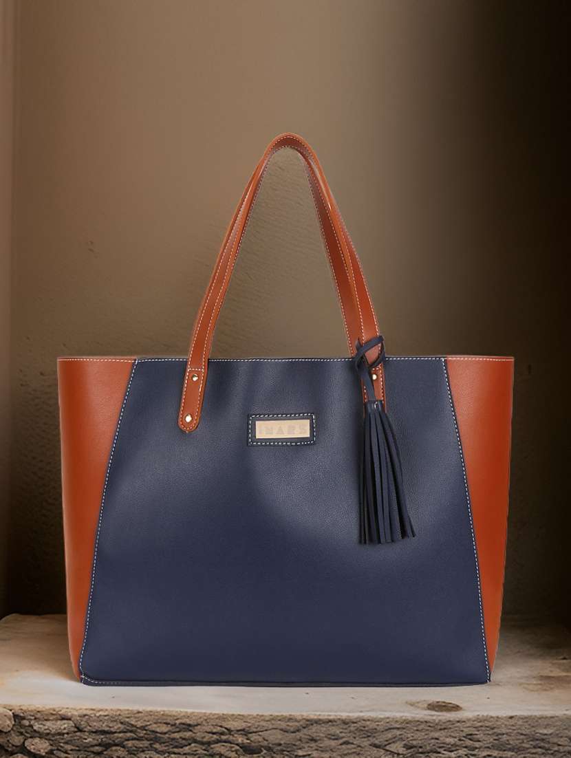 blue leatherette regular tote bag