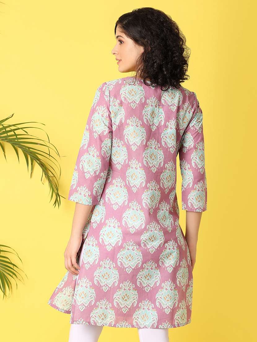 women purple cotton straight kurta - 21292279 -  Standard Image - 2