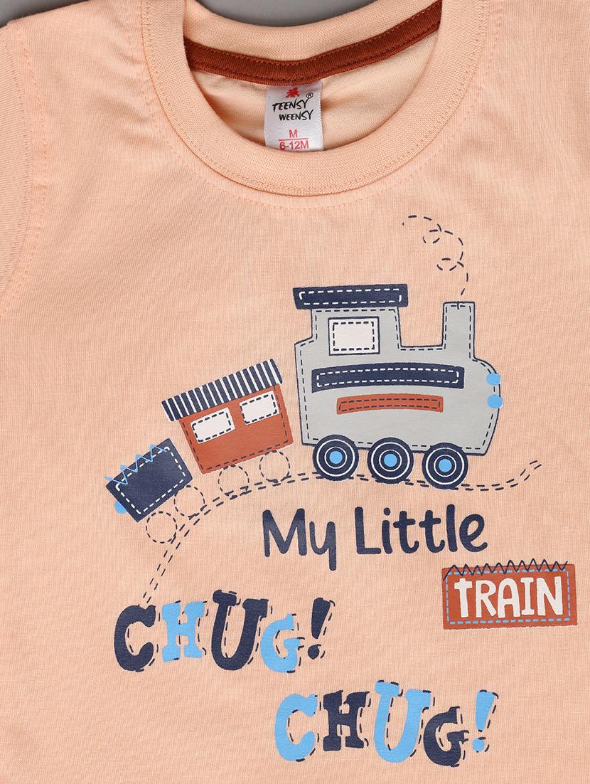 kids peach cotton shorts set - 21292401 - Standard Image - 2