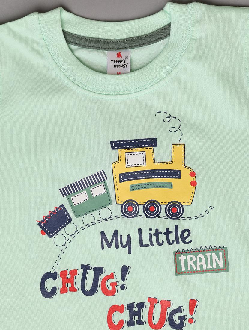 kids green cotton shorts set - 21292402 - Standard Image - 2