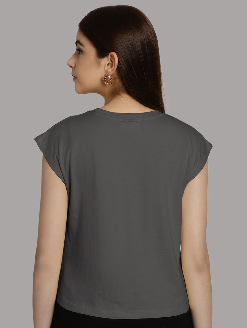 women printed round neck crop top - 21292464 - Standard Image - 2