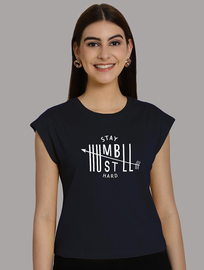 women printed round neck crop top - 21292469 - Zoom Image - 0
