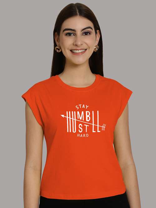 orange cotton crop top - 21292472 -  Standard Image - 0